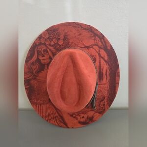 Engraved La Catrina Adjustable Wide Brim Hat